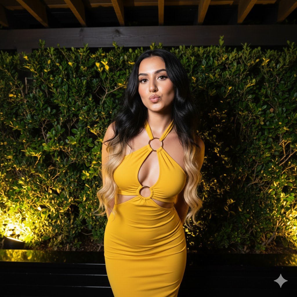 AI Portraits Prompt: High-Contrast Flash Photography for Glamorous Social Media
