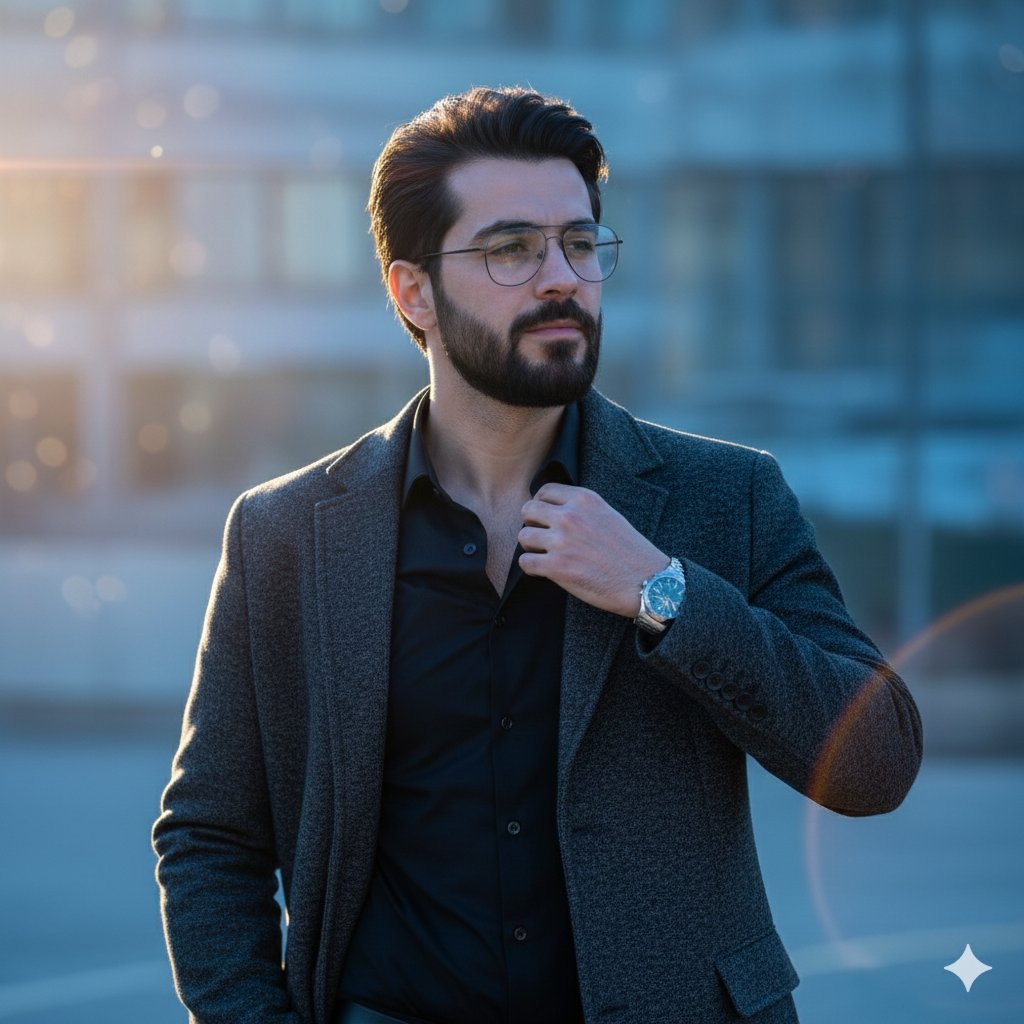AI Prompt for Cinematic Blue Hour Male Portrait Photography