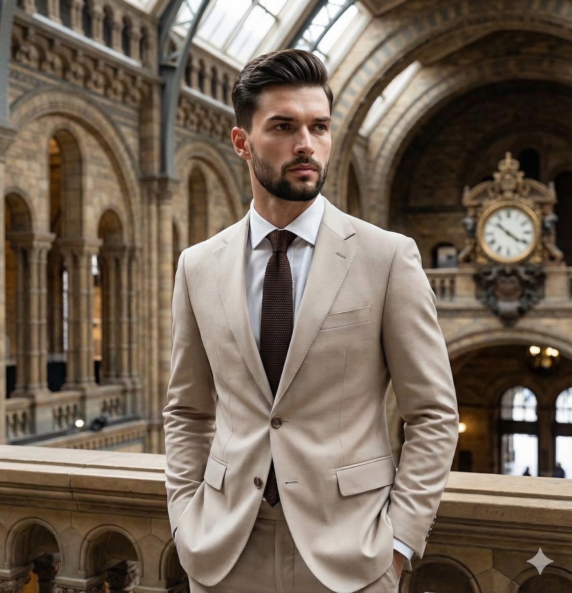 AI Prompt for Editing a Stunning Portrait with Architectural Framing