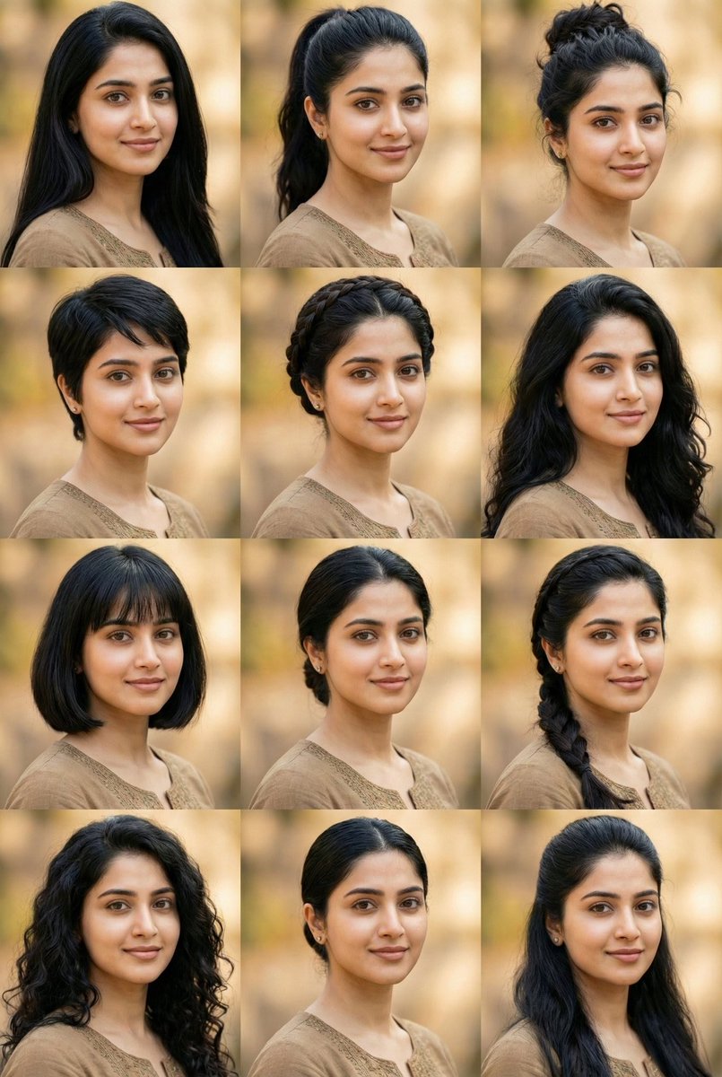 AI Prompt for High-Quality Hairstyle Photo Collage with Realistic Portraits