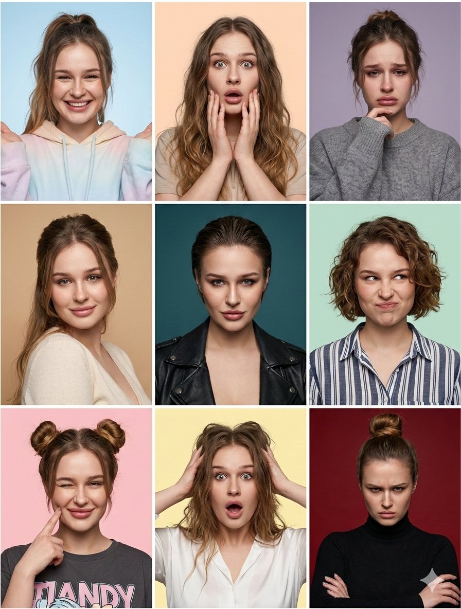 AI Prompt for Identity-Locked 3x3 Grid Portrait Art