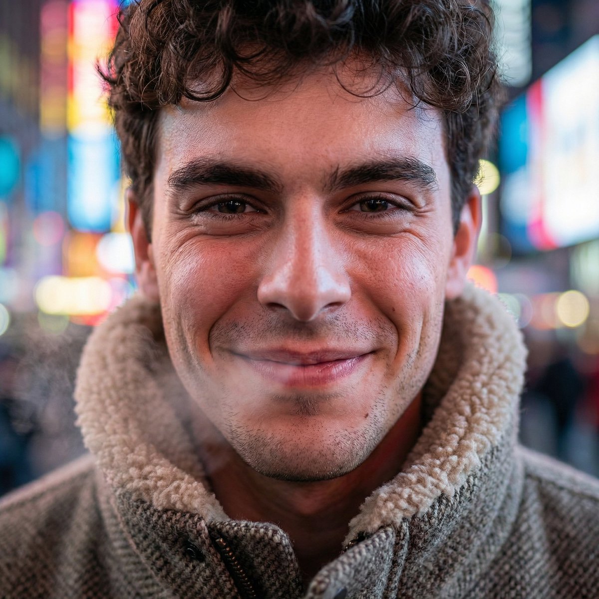 AI Prompt for Realistic Neon Portrait of Times Square in Hyper-Detail