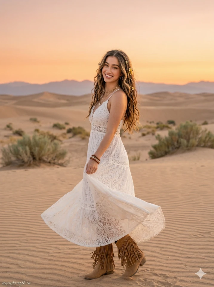 Coachella Desert Festival Bohemian Style Portrait