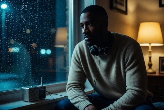 Cozy Night Vibes Photo with Music Element