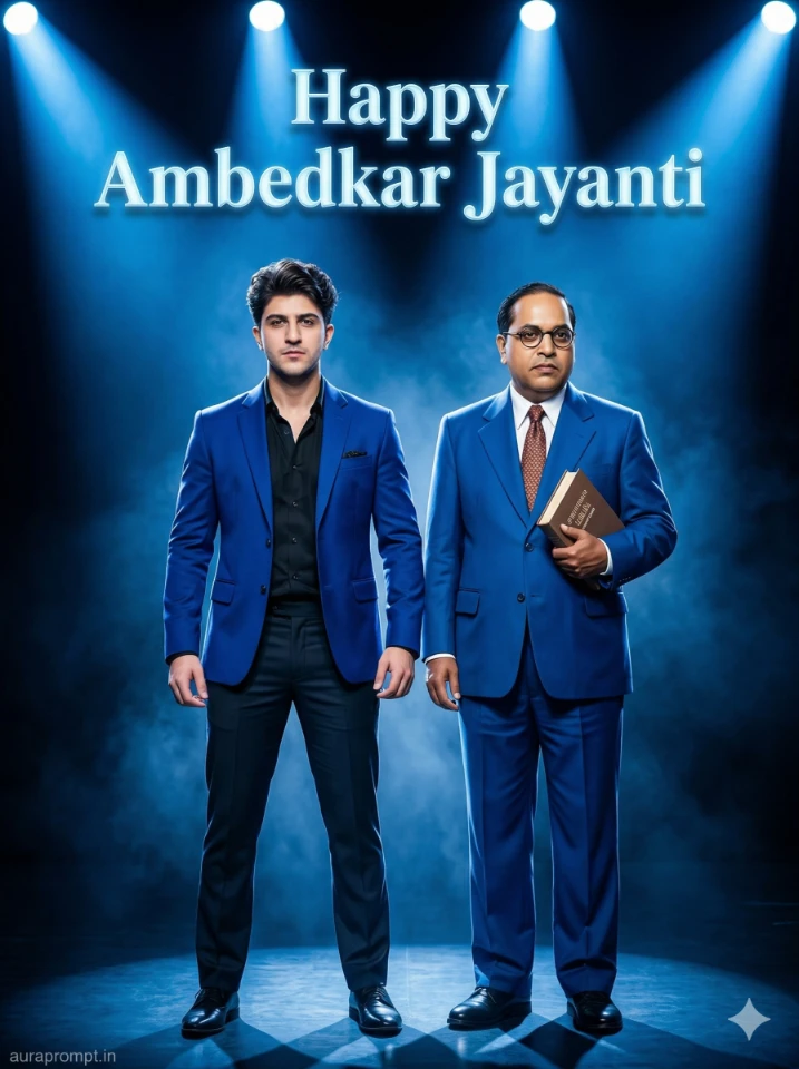 High Definition Baba Saheb Photo with Ambedkar Side Figure