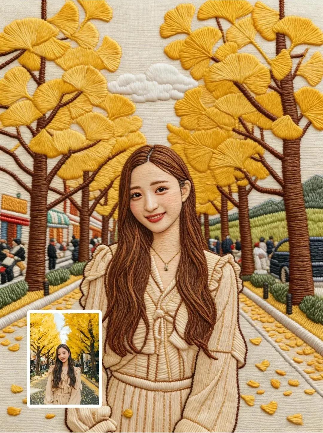Hyper-Detailed Hand Embroidery Portrait from Photo