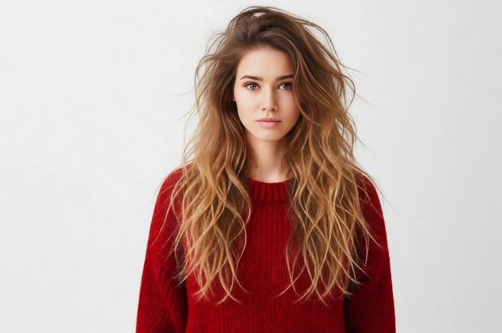 Messy Textured Waves Hairstyle Prompt