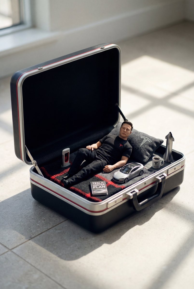 Miniature Person Sleeping in Vintage Suitcase