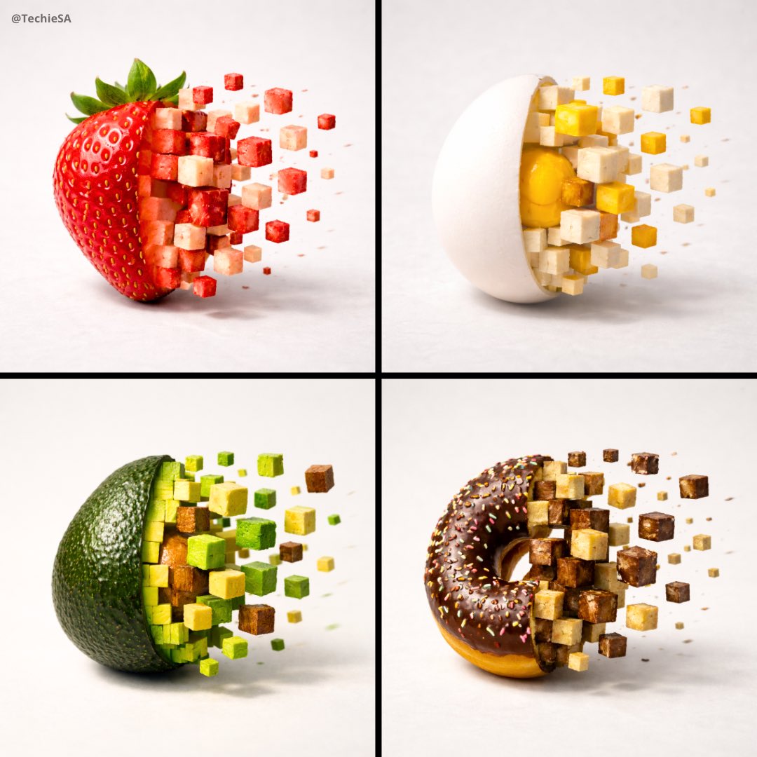 Pixelizing Food Photo Effect Prompt