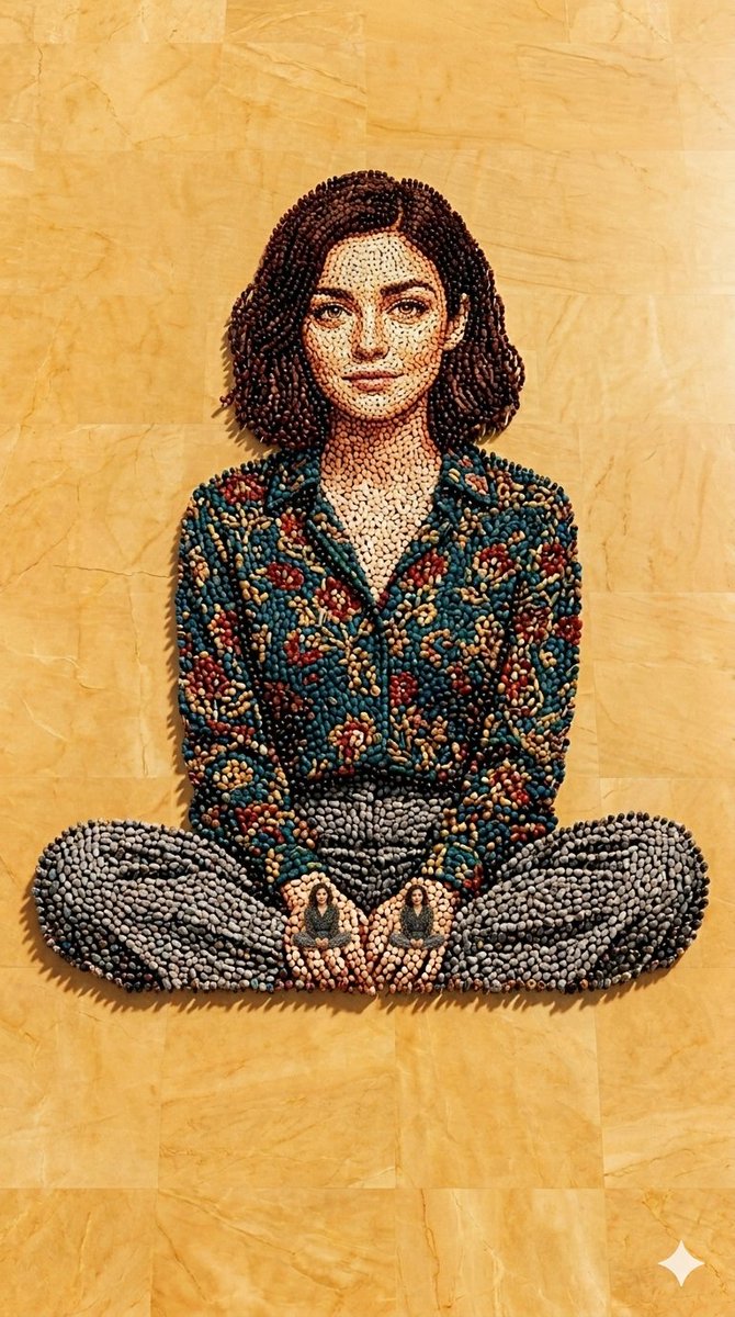 Recursive Human Mosaic Portrait: Aerial View Surrealism