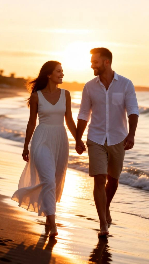 Romantic Beach Sunset Portrait