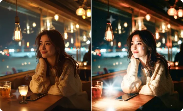 Vintage Flash Portrait: Restaurant Glow Look