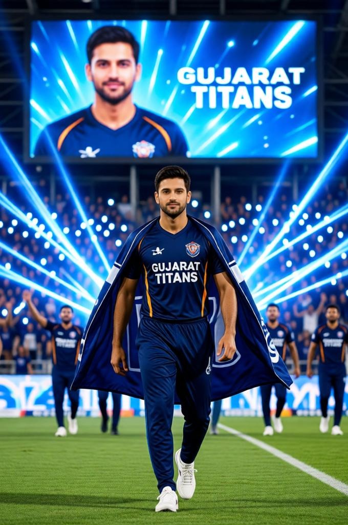 8K Cinematic Sports Portrait of Gujarat Titans Captain