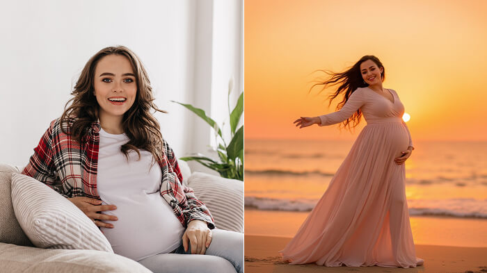 AI-Generated Beach Maternity Photo Ideas