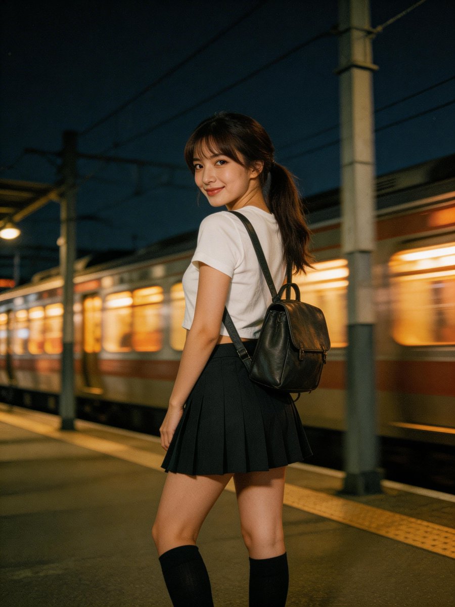 AI Image Prompt for Cinematic Vintage Trainscape Portrait