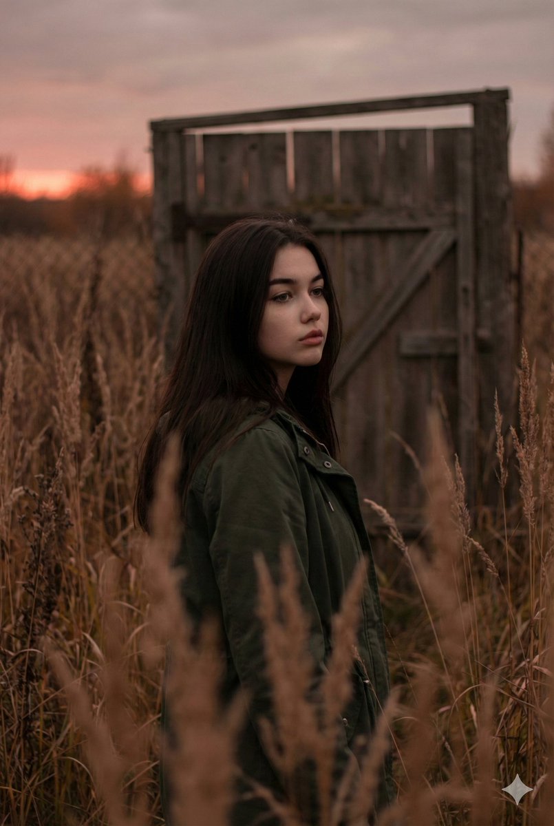 AI Portrait Editing Prompt for Atmospheric Red Sunset Portraits with Identity Preservation