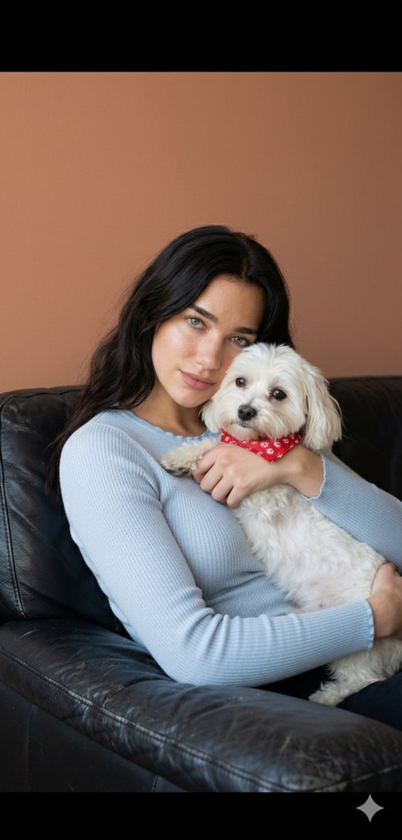 AI Portrait Prompt for Dua Lipa with Maltese Dog: Realistic Image Generation