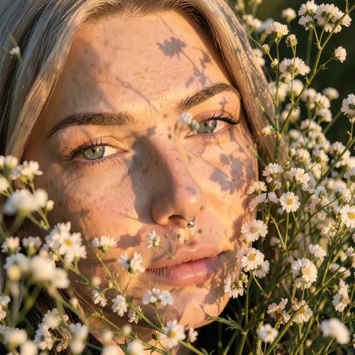 AI Portrait Prompt for Realistic Golden Hour Macro Photography