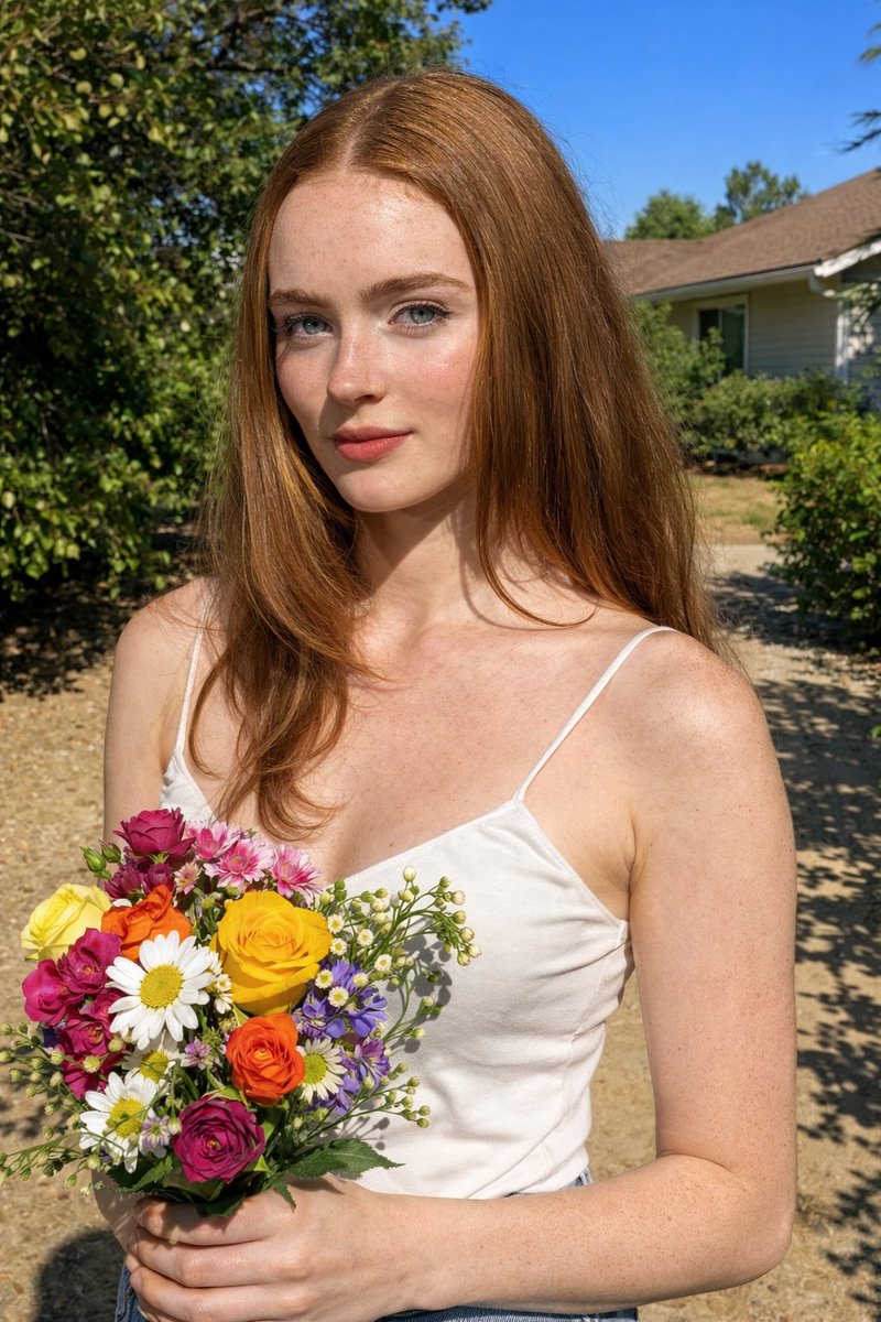 AI Portrait Prompt for Realistic Outdoor Photo with High Contrast and Skin Texture