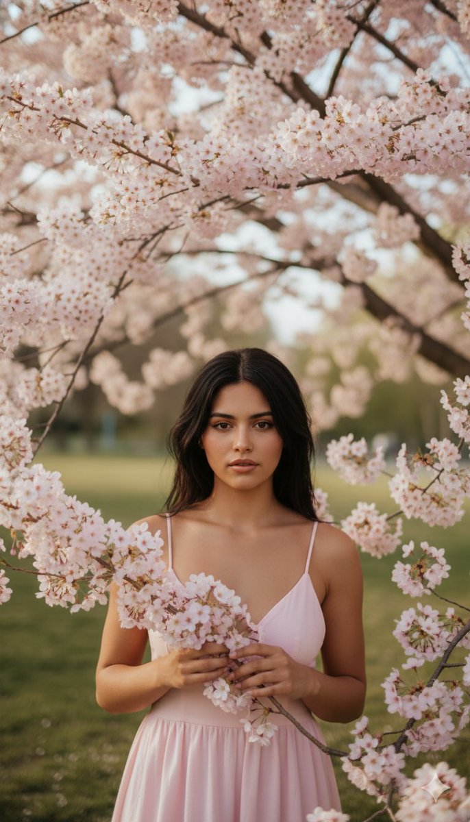 AI Portrait Recreation Prompt: Spring Cherry Blossoms