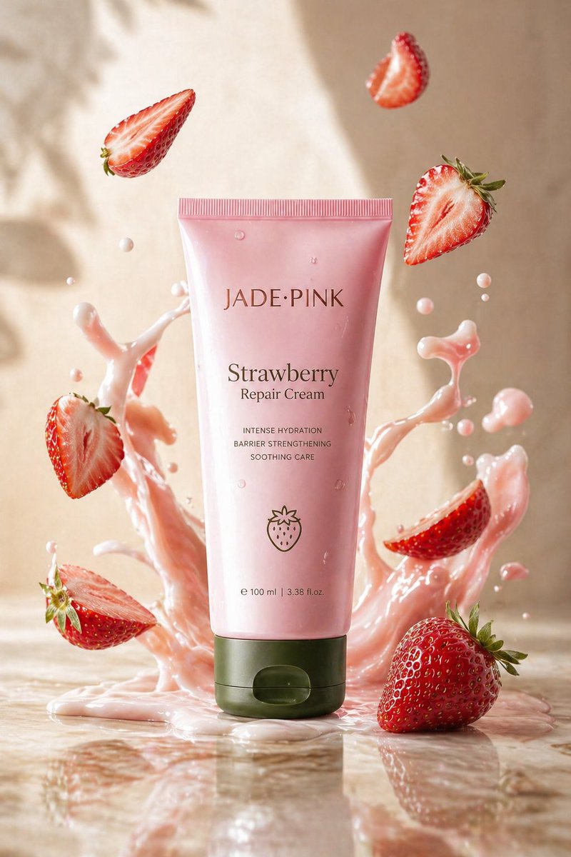 AI Product Photography Prompt for Skincare Tube and Fruit