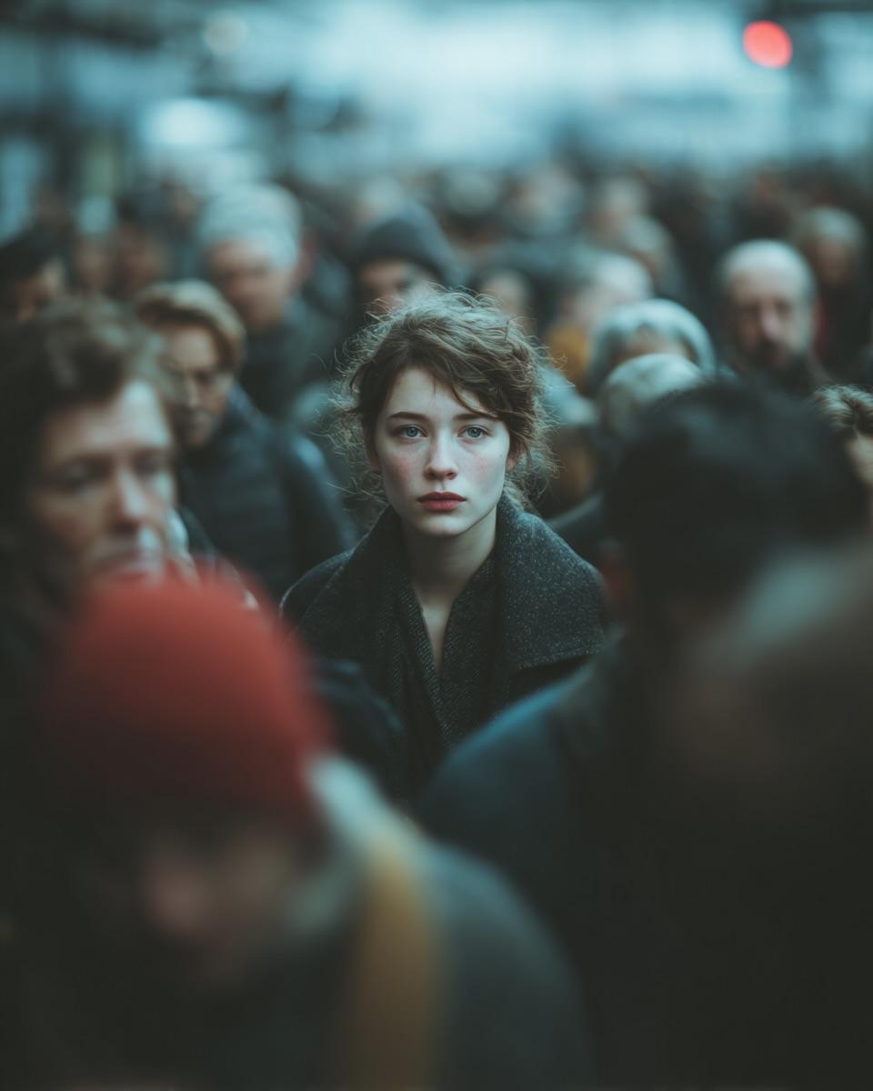 AI Prompt: Cinematic City Street Photography Image with Reflective Caption
