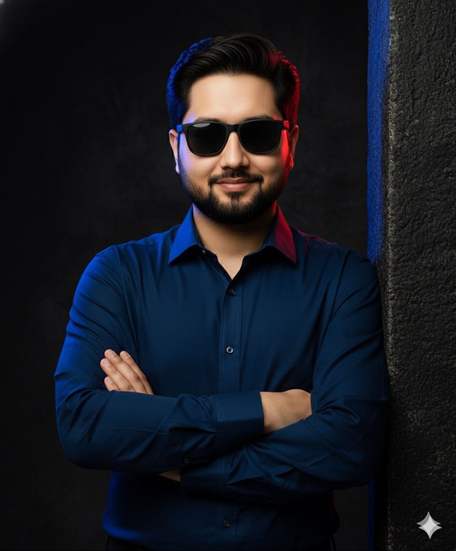 AI Prompt: Cinematic Studio Portrait with Moody Lighting Effects