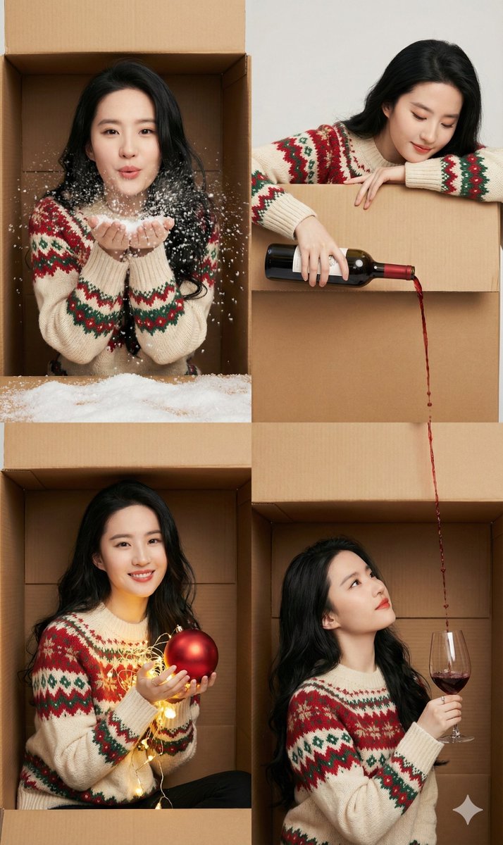 AI Prompt: Create a Seamless 2x2 Christmas Photo Collage with Holiday Cheer