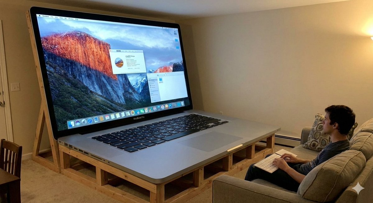 AI Prompt for 100-Inch MacBook Image Generation