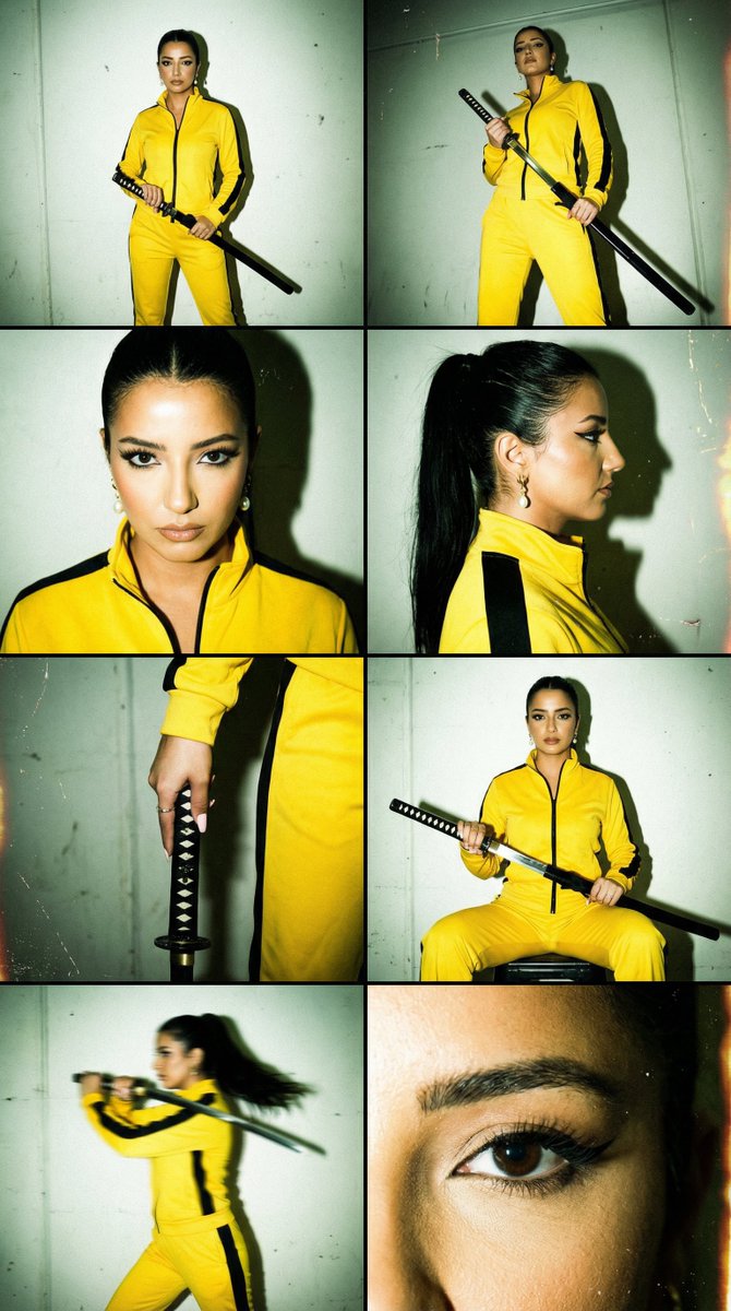AI Prompt for 16mm Grindhouse Editorial Grid with Kill Bill Vibe