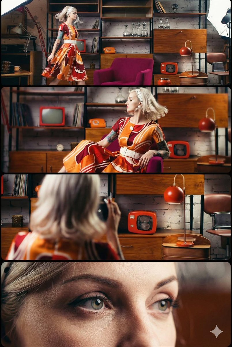 AI Prompt for 1960s RetroStyle Portrait with Multiple Perspectives
