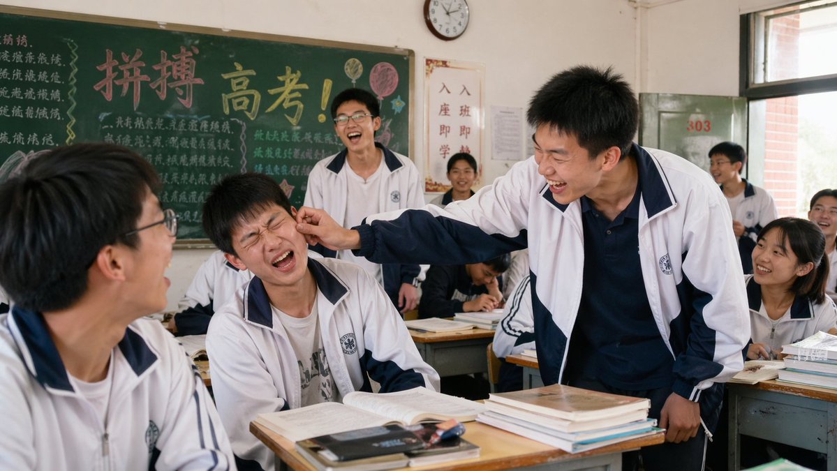 AI Prompt for 2000s High School Comedy Scene: Generate Cinematic Photos of Chinese Teens