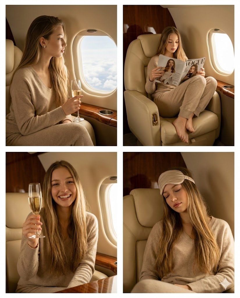 AI Prompt for 2x2 Private Jet Influencer Photoshoots - Realistic Portrait