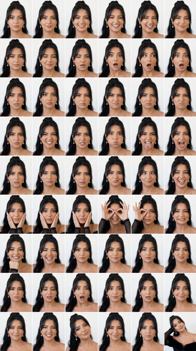 AI Prompt for 48-Panel Portrait Grid with Varying Expressions
