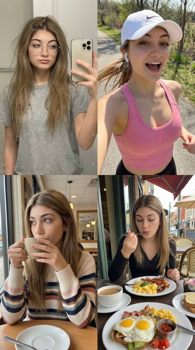 AI Prompt for 4x4 Grid Daily Routine Photography with Identity Consistency