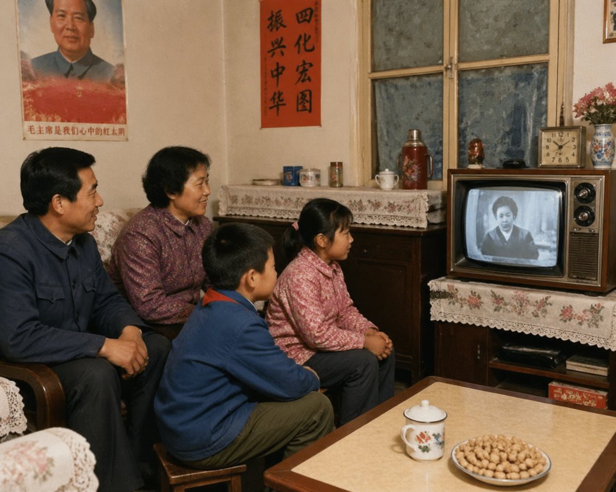 AI Prompt for 80s Chinese Family Watching TV with Retro Vibes