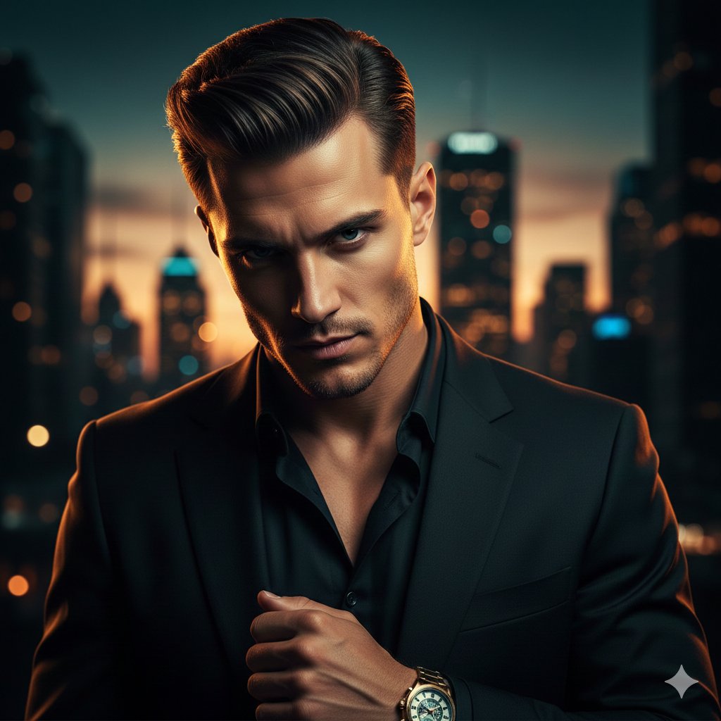 AI Prompt for a Confident Young Man in Urban Setting Image