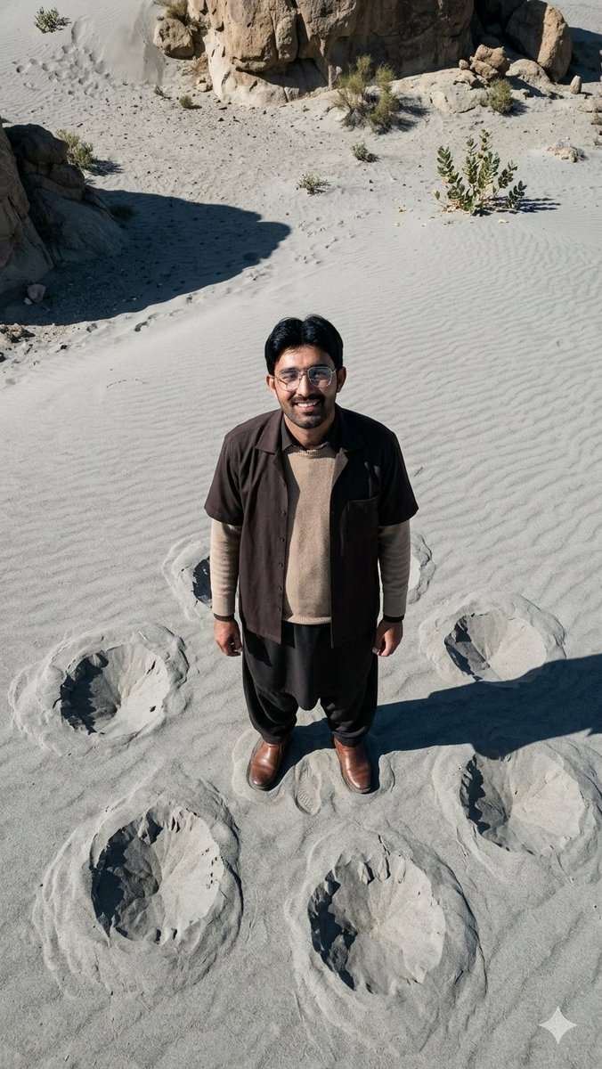 AI Prompt for a Hyper-Realistic Desert Footprint Portrait Image