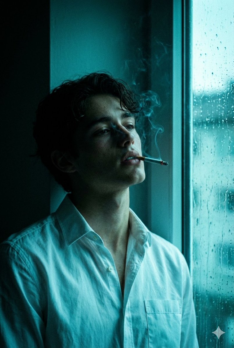 AI Prompt for a Melancholic Portrait with Turquoise Tone
