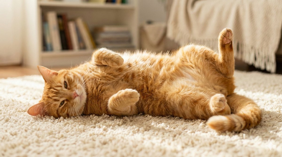 AI Prompt for Adorable Cat Photo on Fluffy Rug