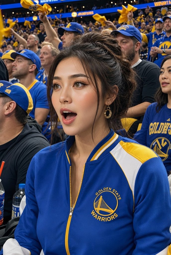 AI Prompt for Asian Basketball Fan in Crowd
