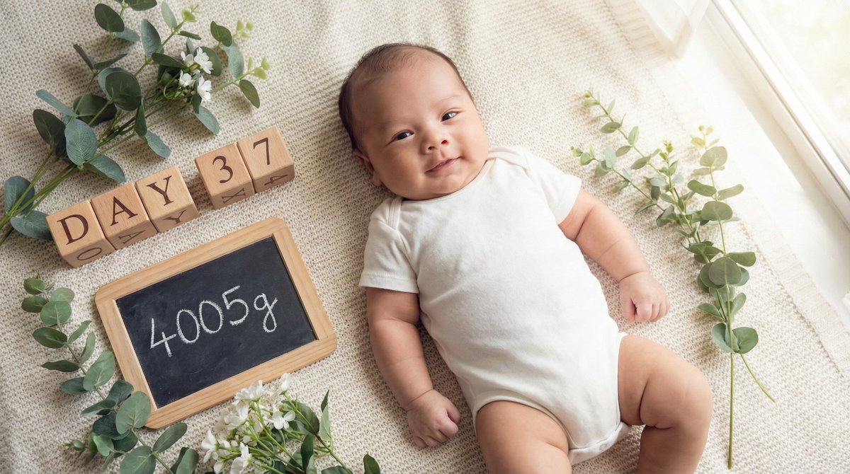 AI Prompt for Baby Portrait with Numerical Growth Data