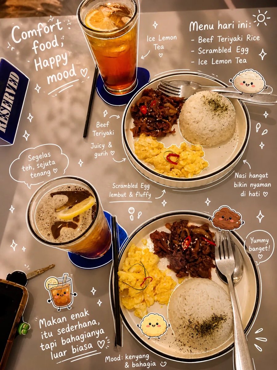 AI Prompt for Beautiful Food Photography with Doodles: Generate Creative Meal Setup Images for Social Media
