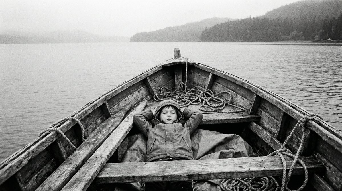 AI Prompt for Black and White Documentary Photography of Children in Boats