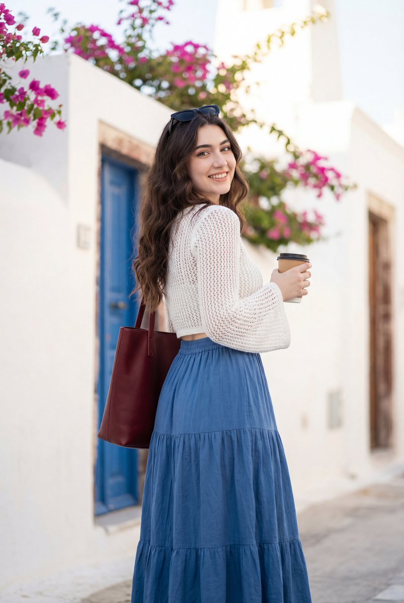 AI Prompt for Bright Mediterranean Lifestyle Travel Portrait