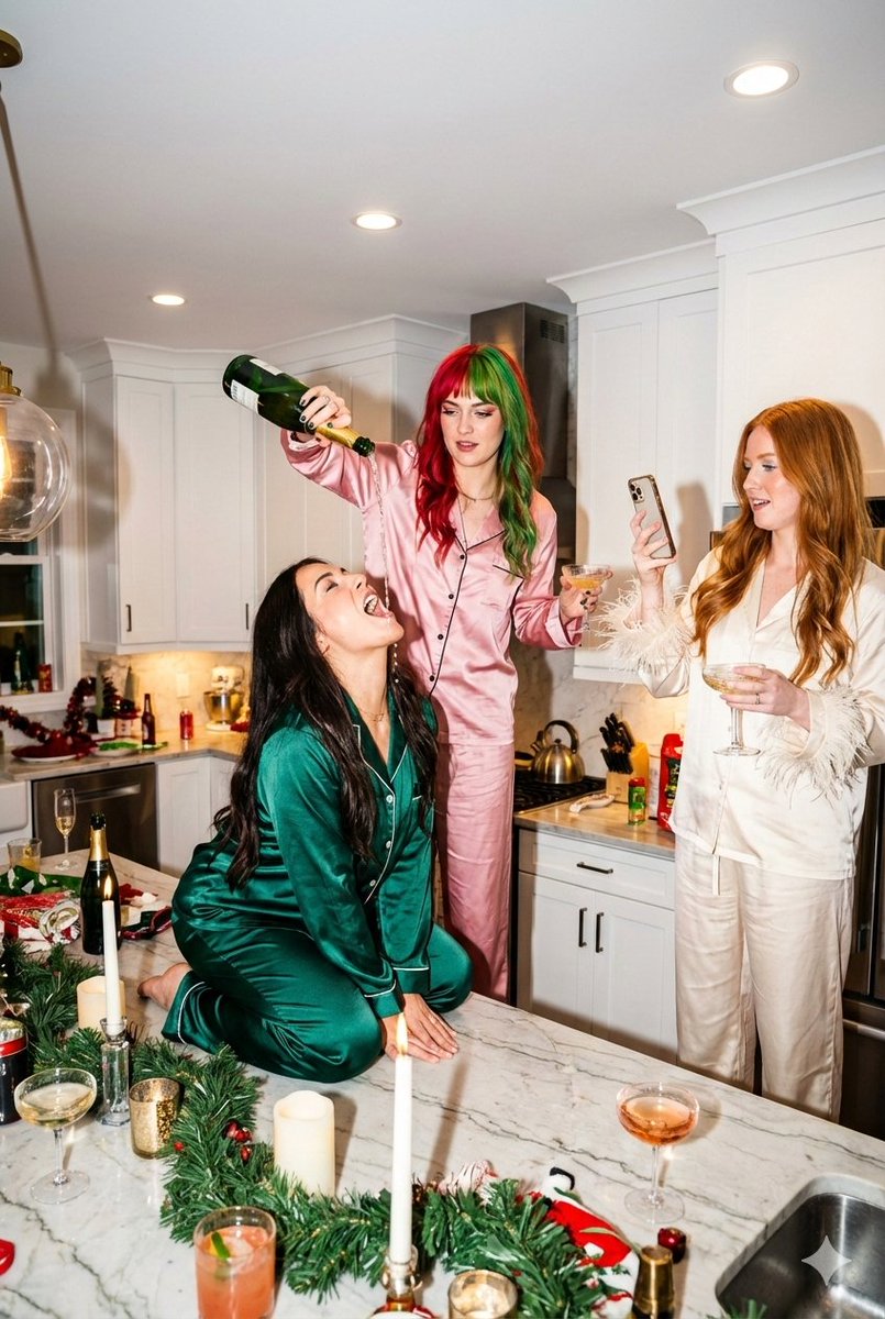 AI Prompt for Candid Holiday Party Photography with Chaotic Energy