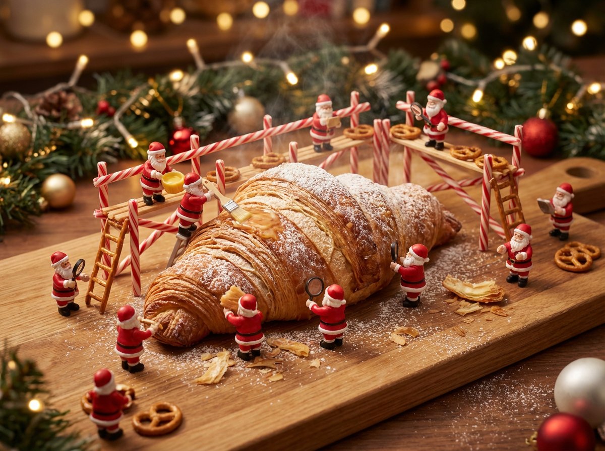 AI Prompt for Christmas-Themed Miniature Food Diorama with Santa Claus