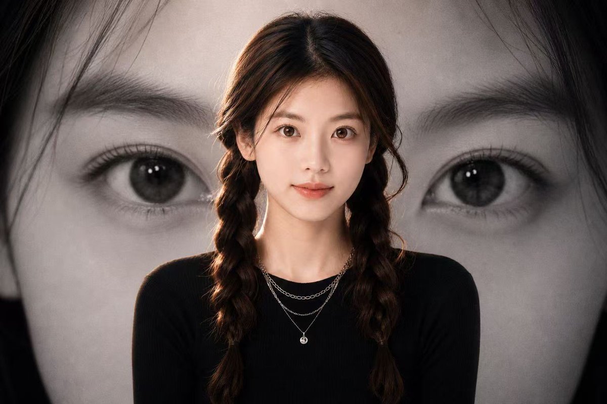 AI Prompt for Cinematic Black-and-White Portrait Backgrounds with Oversized Eye Focus