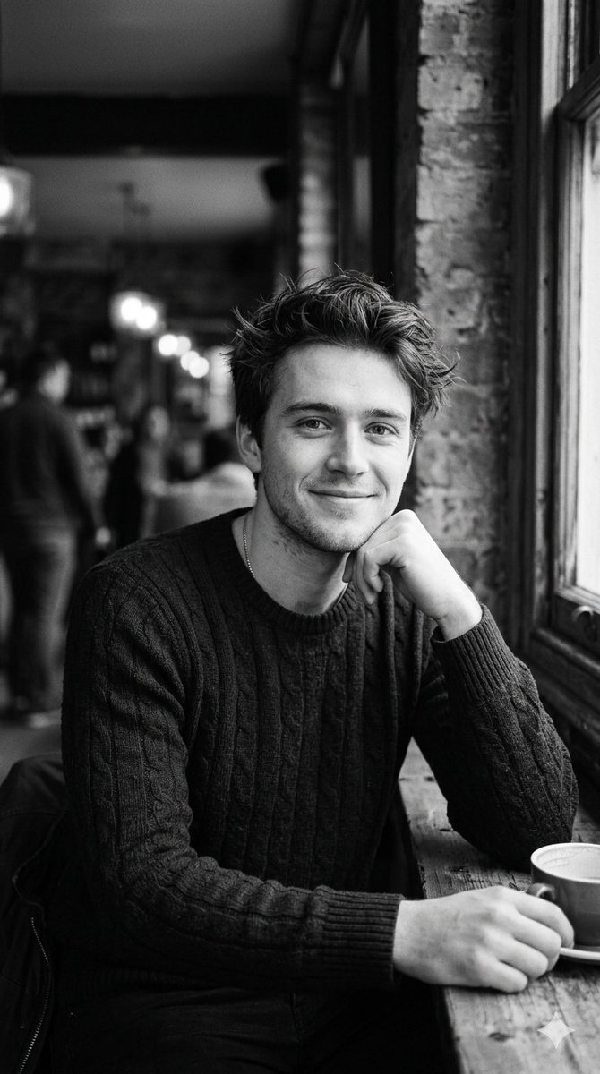 AI Prompt for Cinematic Black and White Portrait of Young Man