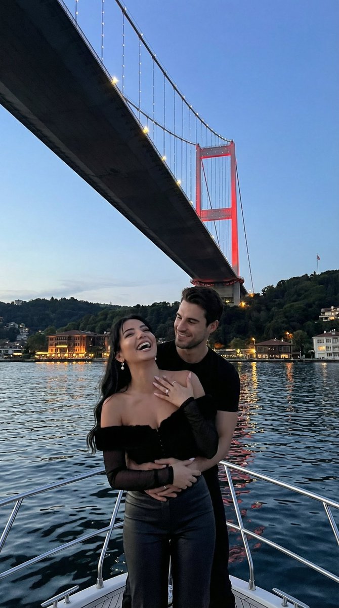 AI Prompt for Cinematic Bosphorus Yacht Romance at Dusk